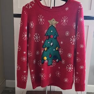 Laura Scott Red Christmas Tree Sweater